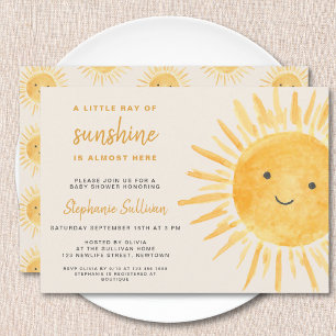 Zonne Boho Geslacht-Neutrale Zonne Baby Shower Kaart