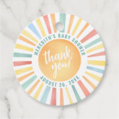 Zonne Boho Zon Baby Shower Bedankjes Labels (Voorkant)