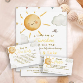 Zonne Boho Zon Baby Shower Boeken voor baby Notitiekaartje