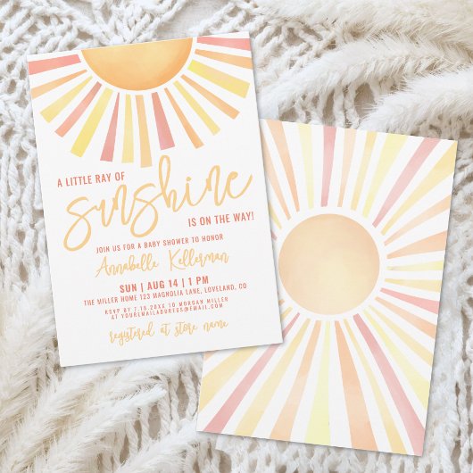 Zonne Boho Zon Baby Shower Kaart