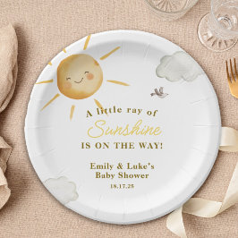 Zonne Boho Zon Geslachtsonzijdige Baby Shower Papieren Bordje