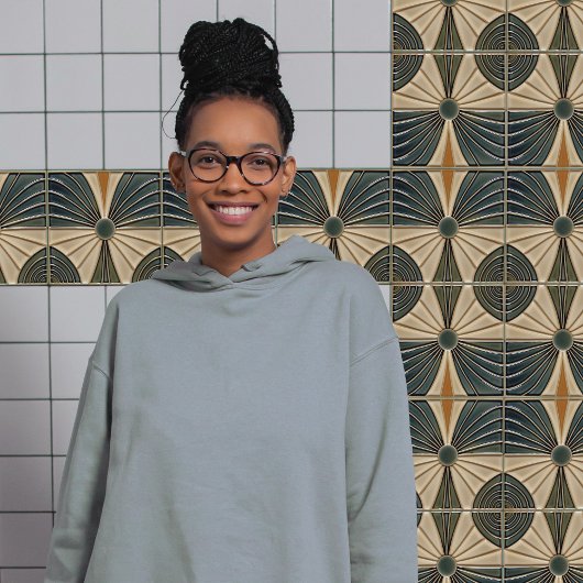 Zonne-cirkels Midden-eeuws symmetrie Art Deco Tegeltje