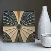 Zonne-cirkels Midden-eeuws symmetrie Art Deco Tegeltje