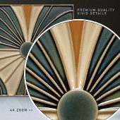 Zonne-cirkels Midden-eeuws symmetrie Art Deco Tegeltje