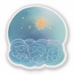 Zonne Drift Boven Azure Bloei Sticker