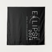 Zonne-eclips 2024 kijkfeest aangepaste locatie wandkleed (Voorkant (horizontaal))