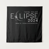 Zonne-eclips 2024 kijkfeest aangepaste locatie wandkleed (Voorkant)