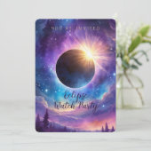 Zonne-eclips & Hemelse Sterren Kosmische Lucht Aan Kaart (Staand voorkant)