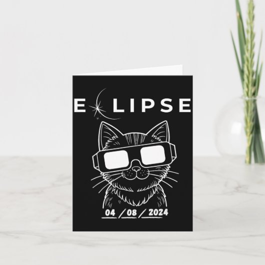 Zonne-eclips Kat Bril Kat Design Kaart (Voorkant)