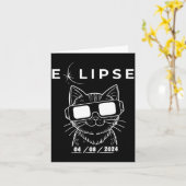 Zonne-eclips Kat Bril Kat Design Kaart (Gele Bloem)