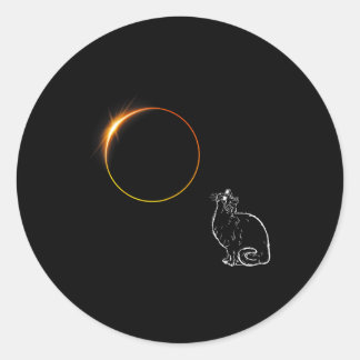 Zonne-eclips Kat Eclips Bril Ronde Sticker