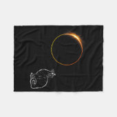Zonne-eclips Kat Eclipsbril Illustratie Fleece Deken (Voorkant (Horizontaal))
