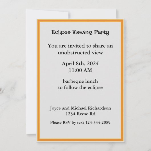 Zonne-eclips kijkfeest volledig aangepaste bloemen kaart (Achterkant)