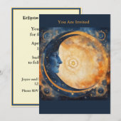 Zonne-eclips kijkfeest volledig aangepaste maan kaart (Voorkant / Achterkant)