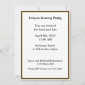 Zonne-eclips kijkfeest volledig aangepaste stadsge kaart (Achterkant)