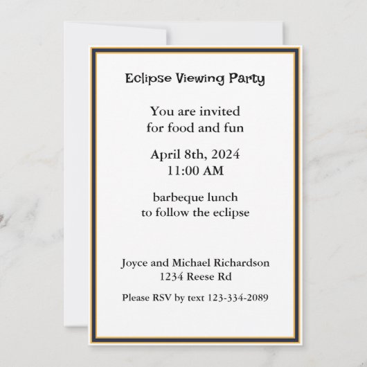 Zonne-eclips kijkfeest volledig aangepaste stadsge kaart (Achterkant)