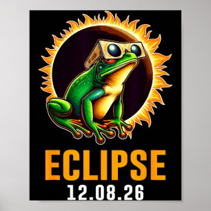 Zonne-eclips Kikker Zonne-eclips dragen Poster