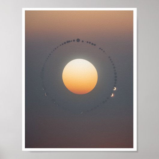 Zonne-eclips lucht achtergrond Muur Poster (Voorkant)