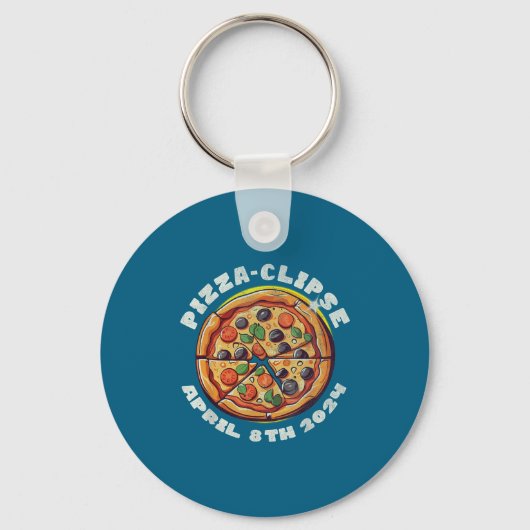 Zonne-eclips Pizza Clipse Eclips Sleutelhanger (Voorkant)
