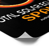 Zonne-eclips Spanje 2026 Totaliteit 12 augustus Poster (Hoek)