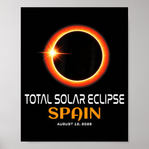 Zonne-eclips Spanje 2026 Totaliteit 12 augustus Poster