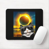 Zonne-eclips Totaliteit Tuxedo Kat Design Muismat (Met muis)