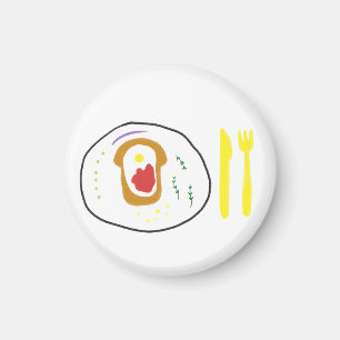 Zonne-ei op Toast Ontbijt Cadeau Magneet