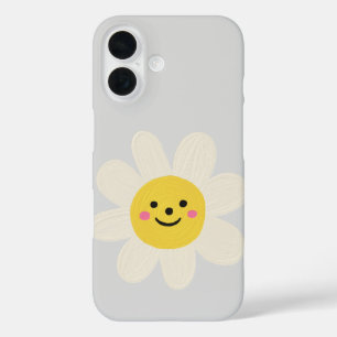 Zonne-emoji-telefoonhoesje met cute ontwerp – Geel iPhone 16 Hoesje