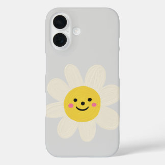 Zonne-emoji-telefoonhoesje met cute ontwerp – Geel iPhone 16 Hoesje