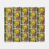 Zonne- en windenergie fleece deken (Voorkant (Horizontaal))