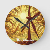 Zonne- en windenergie ronde klok (Voorkant)