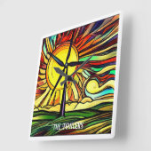 Zonne- en windenergie vierkante klok (Hoek)