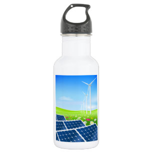 Zonne- en windenergie waterfles