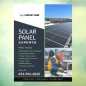 Zonne-energie Bedrijfsdienst Window Cling Raamsticker (Vel 3)