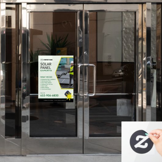 Zonne-energie Diensten Aangepaste Raamfolie Raamsticker (Kantoordeur)