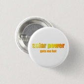 Zonne-energie heet! ronde button 3,2 cm (Voorkant /achterkant)