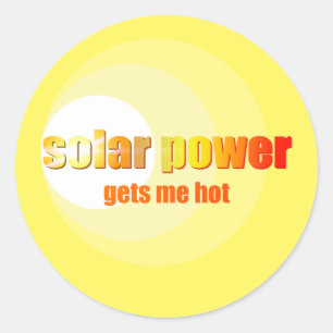 Zonne-energie heet! ronde sticker