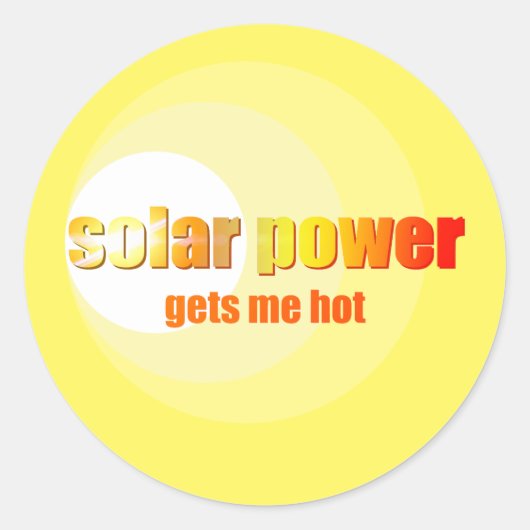 Zonne-energie heet! ronde sticker (Voorkant)