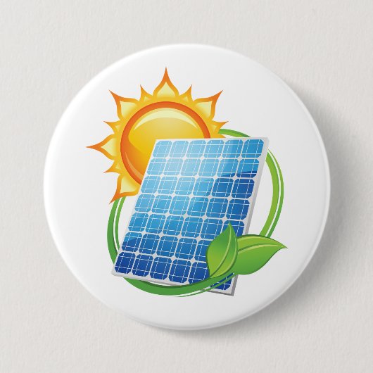 Zonne-energie knop ronde button 7,6 cm (Voorkant)