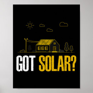 Zonne-energie kreeg zonnepanelen Grappige zonne-en Poster