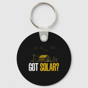 Zonne-energie kreeg zonnepanelen Grappige zonne-en Sleutelhanger