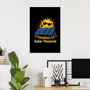 Zonne-energie leuk zon- en zonnepaneelposterwand poster
