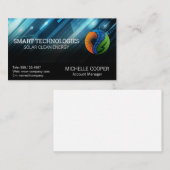 Zonne-energie Logo | Technologisch modern Visitekaartje (Voorkant / Achterkant)