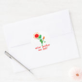 Zonne-energie maakt me heet! ronde sticker (Envelop)