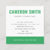 zonne-energie moderne zonne-energie vierkante visitekaartje (Achterkant)