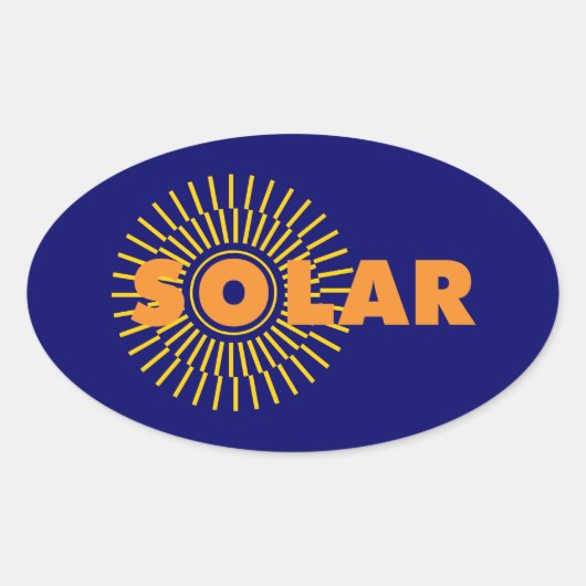 Zonne-energie Ovale Sticker (Voorkant)
