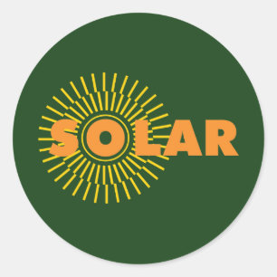 Zonne-energie Ronde Sticker