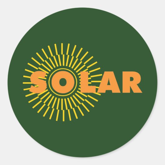 Zonne-energie Ronde Sticker (Voorkant)
