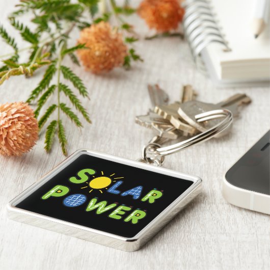 Zonne-energie Sleutelhanger (Zijkant)