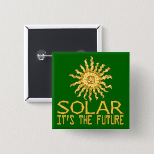 Zonne-energie Vierkante Button 5,1 Cm (Voorkant /achterkant)
